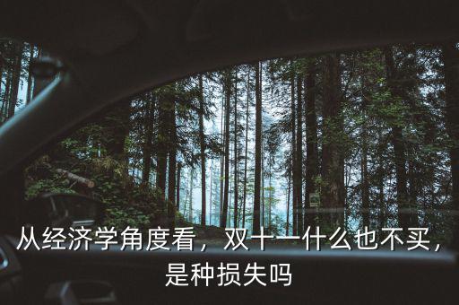 從經(jīng)濟(jì)學(xué)角度看，雙十一什么也不買，是種損失嗎