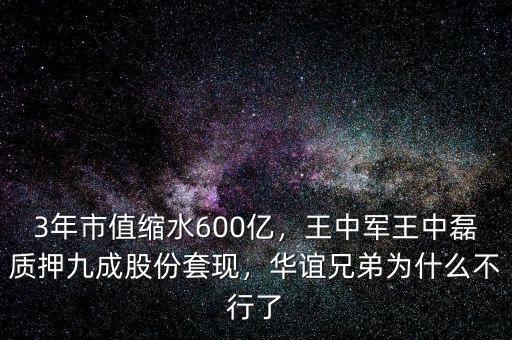 3年市值縮水600億，王中軍王中磊質押九成股份套現，華誼兄弟為什么不行了