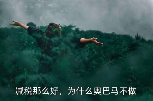 減稅那么好，為什么奧巴馬不做
