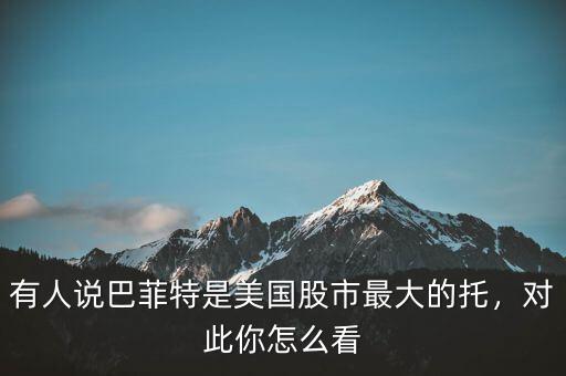 有人說(shuō)巴菲特是美國(guó)股市最大的托，對(duì)此你怎么看
