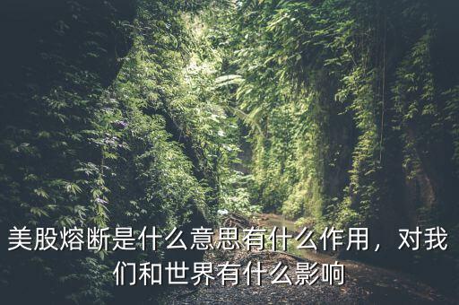 美股熔斷是什么意思有什么作用，對(duì)我們和世界有什么影響