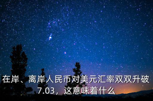 在岸、離岸人民幣對(duì)美元匯率雙雙升破7.03，這意味著什么