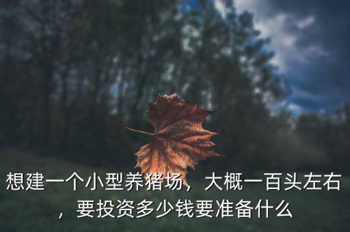 想建一個小型養(yǎng)豬場，大概一百頭左右，要投資多少錢要準(zhǔn)備什么
