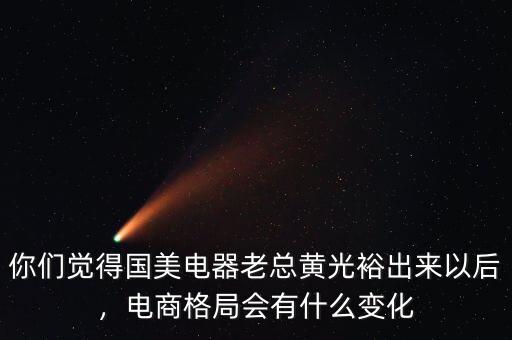 你們覺得國美電器老總黃光裕出來以后，電商格局會有什么變化