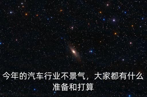 今年的汽車行業(yè)不景氣，大家都有什么準備和打算