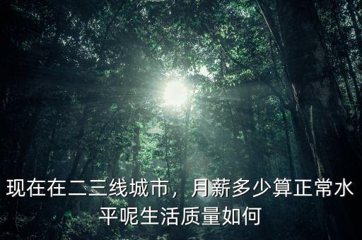 現(xiàn)在在二三線城市，月薪多少算正常水平呢生活質(zhì)量如何
