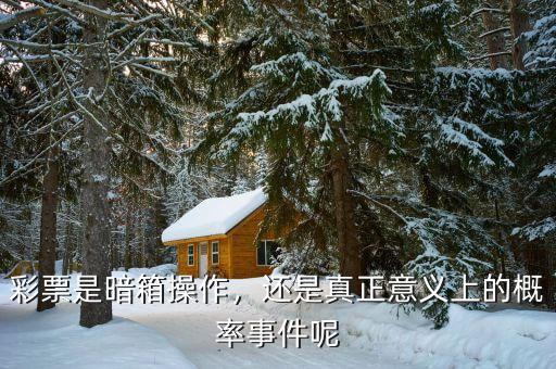 彩票是暗箱操作，還是真正意義上的概率事件呢