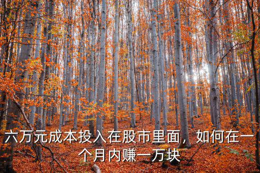 六萬元成本投入在股市里面，如何在一個月內(nèi)賺一萬塊