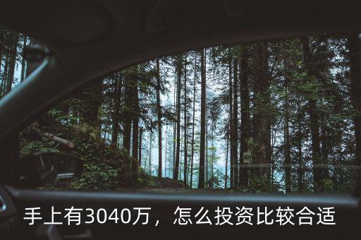 手上有3040萬(wàn)，怎么投資比較合適