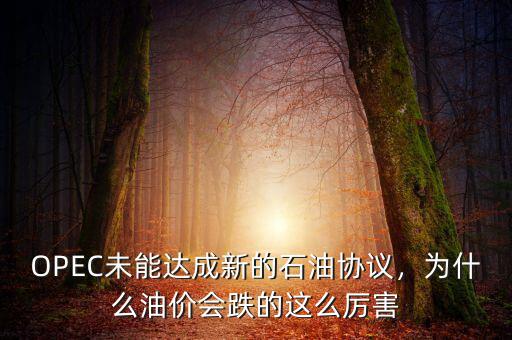 OPEC未能達(dá)成新的石油協(xié)議，為什么油價(jià)會(huì)跌的這么厲害