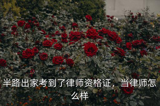 半路出家考到了律師資格證，當律師怎么樣