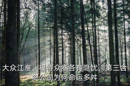 大眾江淮、福特眾泰各有隱憂，第三合資公司為何命運(yùn)多舛