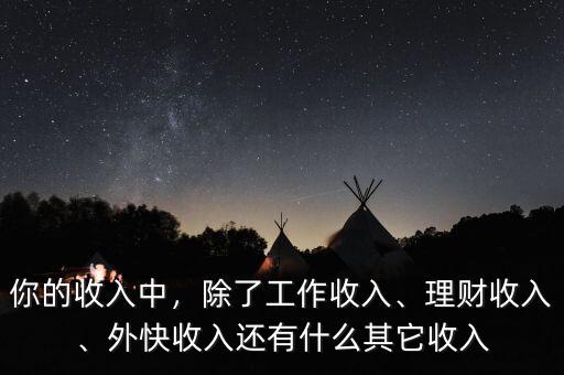 你的收入中，除了工作收入、理財收入、外快收入還有什么其它收入