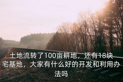 土地流轉(zhuǎn)了100畝耕地，還有18塊宅基地，大家有什么好的開發(fā)和利用辦法嗎