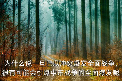 為什么說一旦巴以沖突爆發(fā)全面戰(zhàn)爭，很有可能會引爆中東戰(zhàn)爭的全面爆發(fā)呢