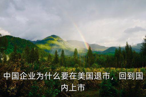 中國企業(yè)為什么要在美國退市，回到國內(nèi)上市
