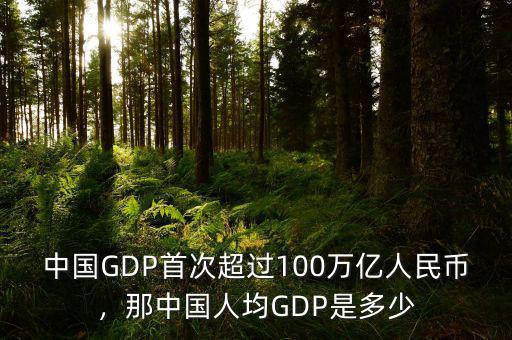 中國GDP首次超過100萬億人民幣，那中國人均GDP是多少