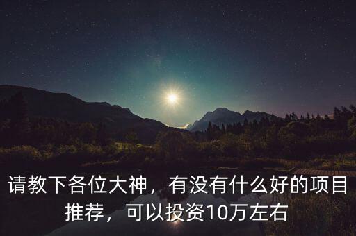 請教下各位大神，有沒有什么好的項目推薦，可以投資10萬左右