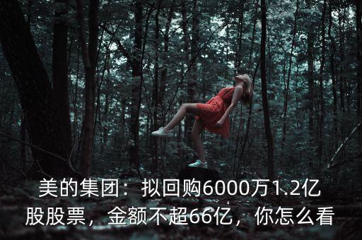 美的集團(tuán)：擬回購(gòu)6000萬(wàn)1.2億股股票，金額不超66億，你怎么看