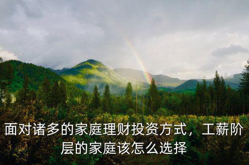 面對(duì)諸多的家庭理財(cái)投資方式，工薪階層的家庭該怎么選擇