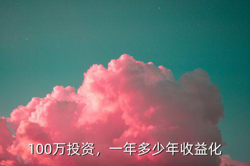 100萬(wàn)投資，一年多少年收益化