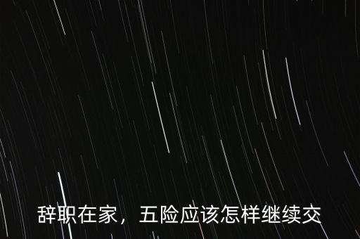辭職在家，五險(xiǎn)應(yīng)該怎樣繼續(xù)交