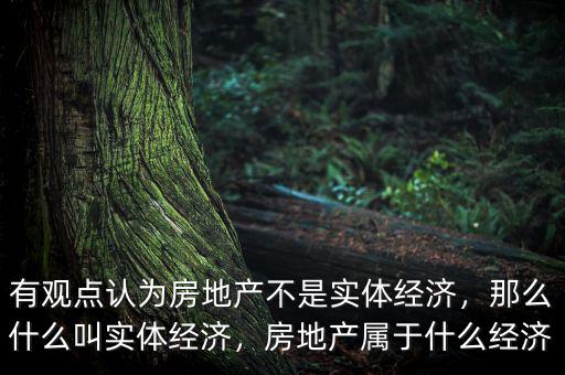 有觀點認為房地產(chǎn)不是實體經(jīng)濟，那么什么叫實體經(jīng)濟，房地產(chǎn)屬于什么經(jīng)濟