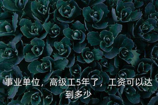 事業(yè)單位，高級工5年了，工資可以達到多少