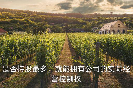 是否持股最多，就能擁有公司的實(shí)際經(jīng)營(yíng)控制權(quán)