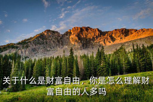 關于什么是財富自由，你是怎么理解財富自由的人多嗎