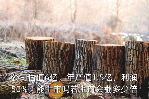公司估值6億，年產(chǎn)值1.5億，利潤(rùn)50%，能上市嗎若上市會(huì)翻多少倍