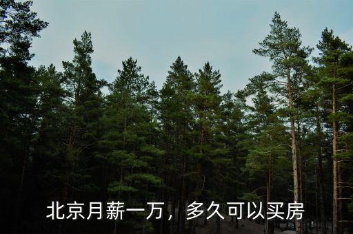 北京月薪一萬，多久可以買房