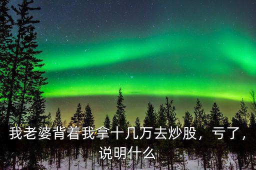 我老婆背著我拿十幾萬去炒股，虧了，說明什么