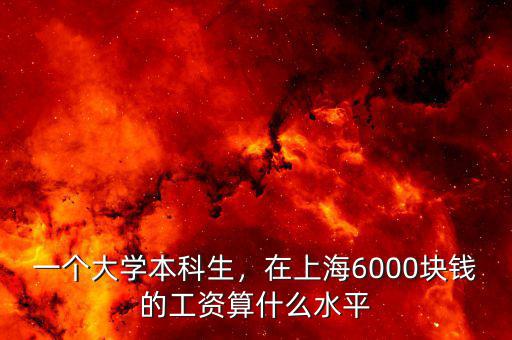 一個大學本科生，在上海6000塊錢的工資算什么水平