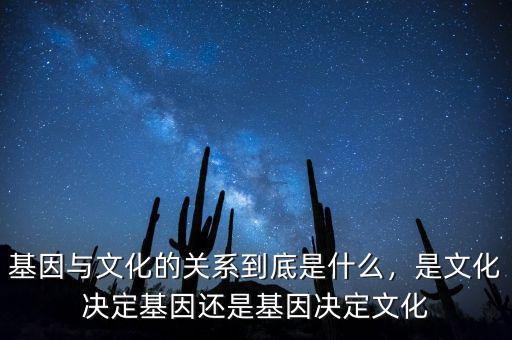基因與文化的關(guān)系到底是什么，是文化決定基因還是基因決定文化