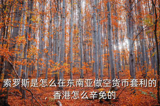 索羅斯是怎么在東南亞做空貨幣套利的，香港怎么辛免的