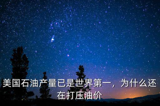 美國(guó)石油產(chǎn)量已是世界第一，為什么還在打壓油價(jià)