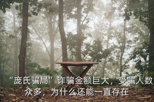 “龐氏騙局”詐騙金額巨大，受騙人數(shù)眾多，為什么還能一直存在