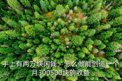 手上有兩萬塊閑錢，怎么做能創(chuàng)造一個(gè)月300500塊的收益