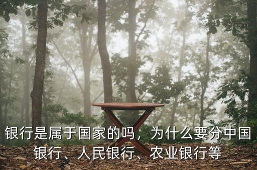 銀行是屬于國家的嗎，為什么要分中國銀行、人民銀行、農業(yè)銀行等