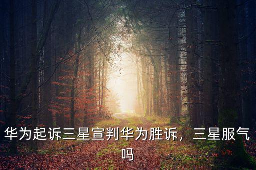 華為起訴三星宣判華為勝訴，三星服氣嗎