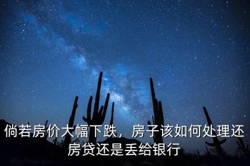 倘若房價大幅下跌，房子該如何處理還房貸還是丟給銀行