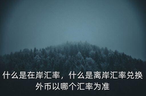 什么是在岸匯率，什么是離岸匯率兌換外幣以哪個匯率為準