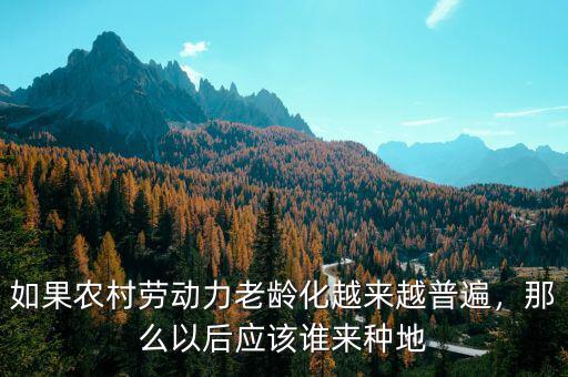 如果農(nóng)村勞動(dòng)力老齡化越來(lái)越普遍，那么以后應(yīng)該誰(shuí)來(lái)種地