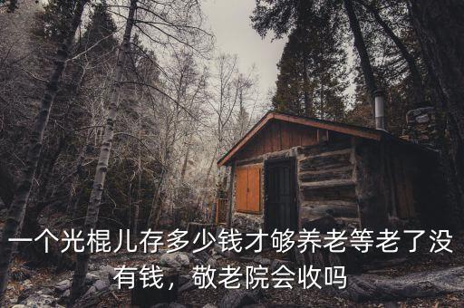 一個光棍兒存多少錢才夠養(yǎng)老等老了沒有錢，敬老院會收嗎