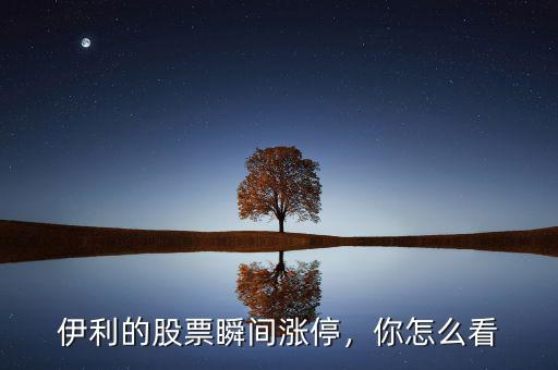 伊利的股票瞬間漲停，你怎么看