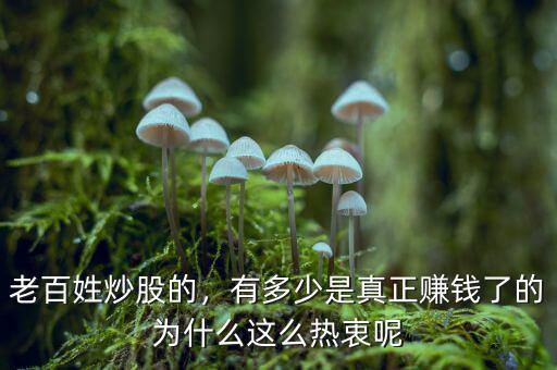 老百姓炒股的，有多少是真正賺錢了的為什么這么熱衷呢