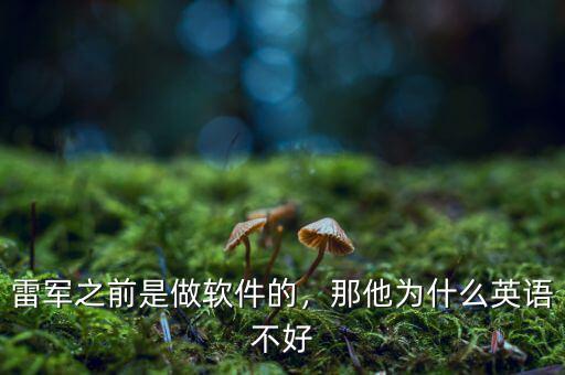 雷軍之前是做軟件的，那他為什么英語不好