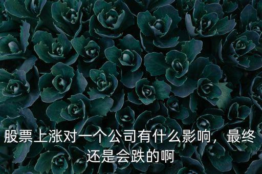 股票上漲對一個公司有什么影響，最終還是會跌的啊