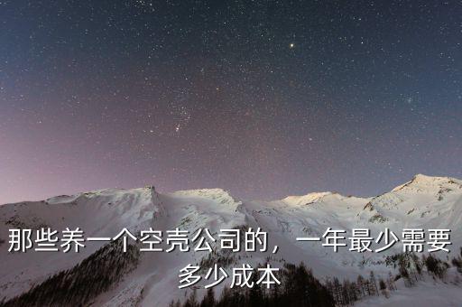 那些養(yǎng)一個空殼公司的，一年最少需要多少成本